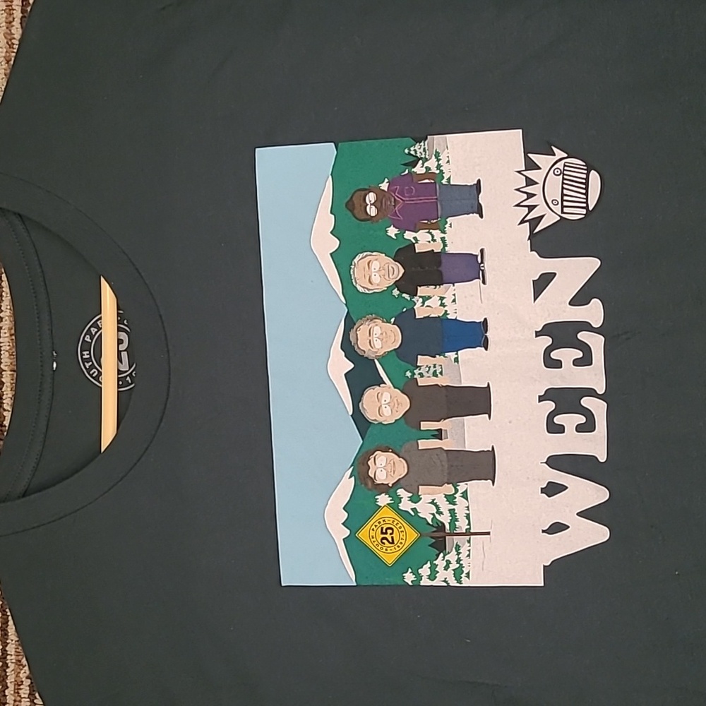 SOUTHPARK x WEEN Rock Band Green 25th Anniversary Cartoon XL Mens T Shirt 2022
